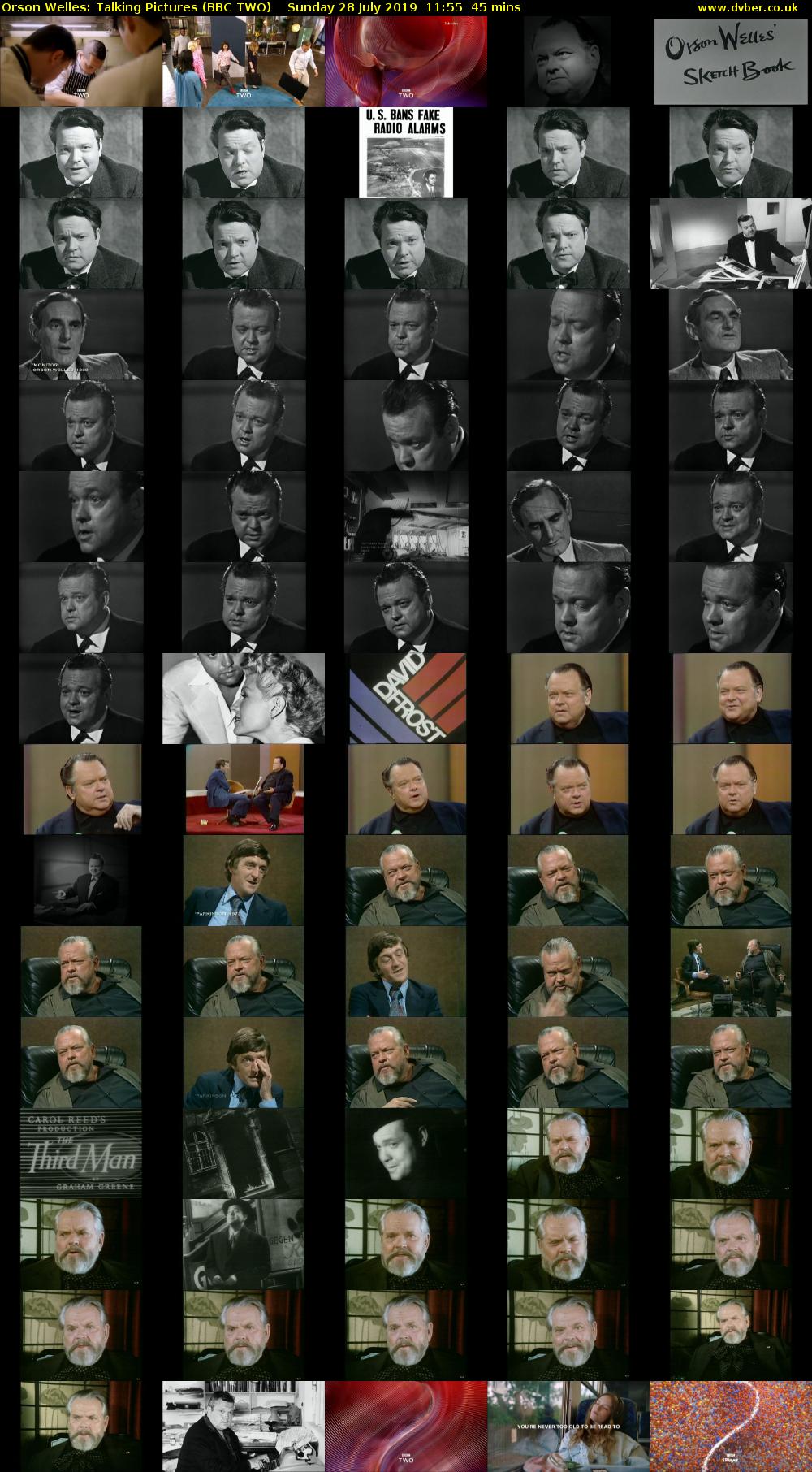 Orson Welles: Talking Pictures (BBC TWO) Sunday 28 July 2019 11:55 - 12:40