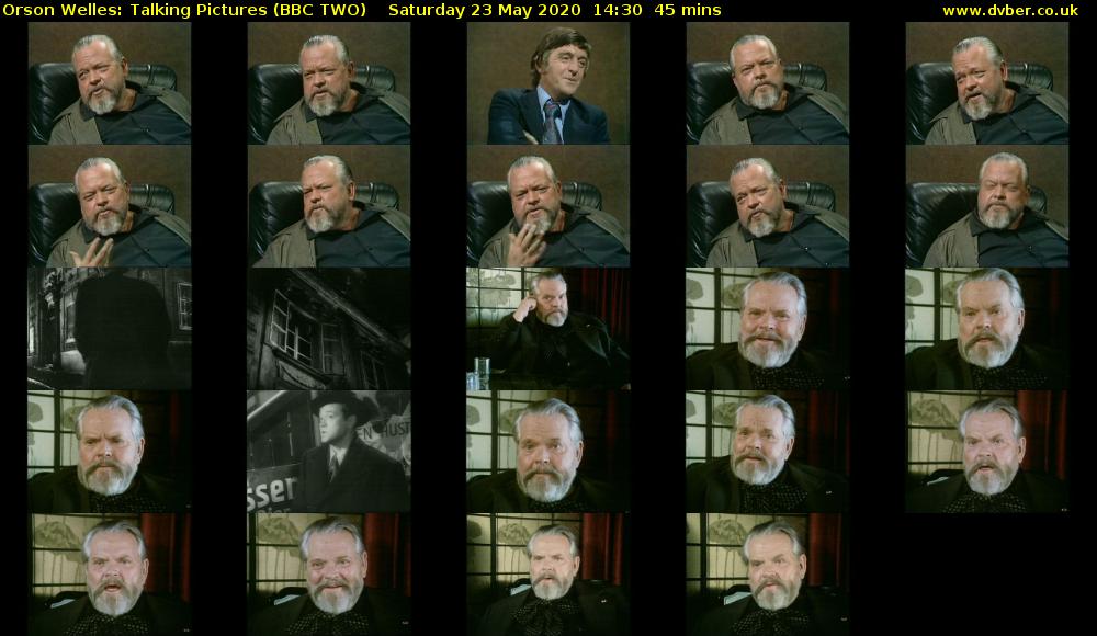 Orson Welles: Talking Pictures (BBC TWO) Saturday 23 May 2020 14:30 - 15:15