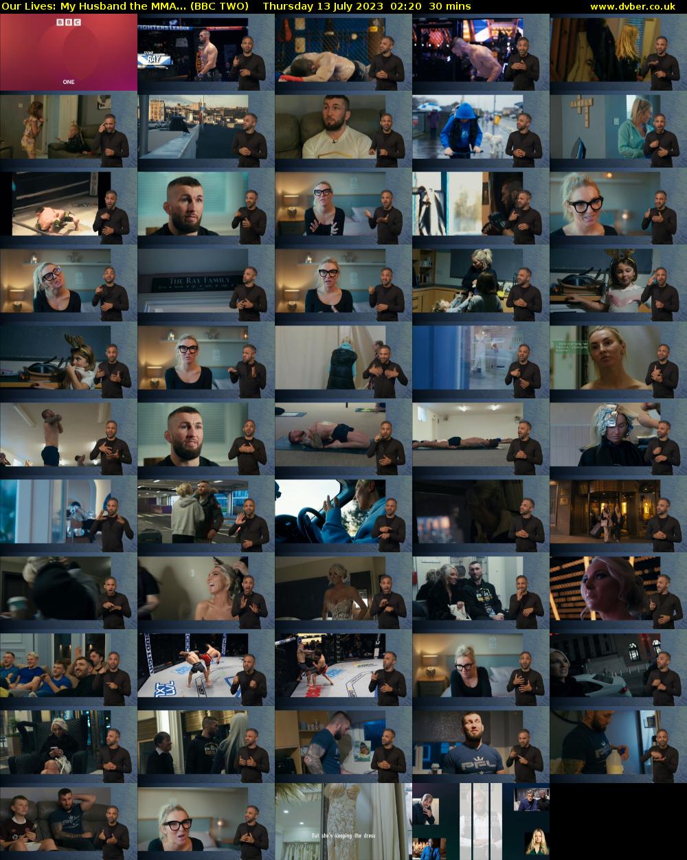 Our Lives: My Husband the MMA... (BBC TWO) Thursday 13 July 2023 02:20 - 02:50