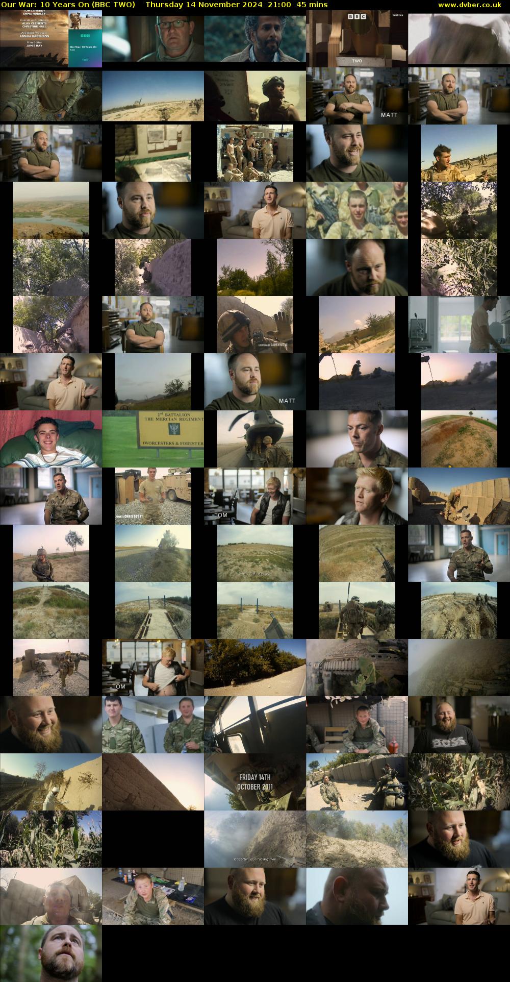 Our War: 10 Years On (BBC TWO) Thursday 14 November 2024 21:00 - 21:45