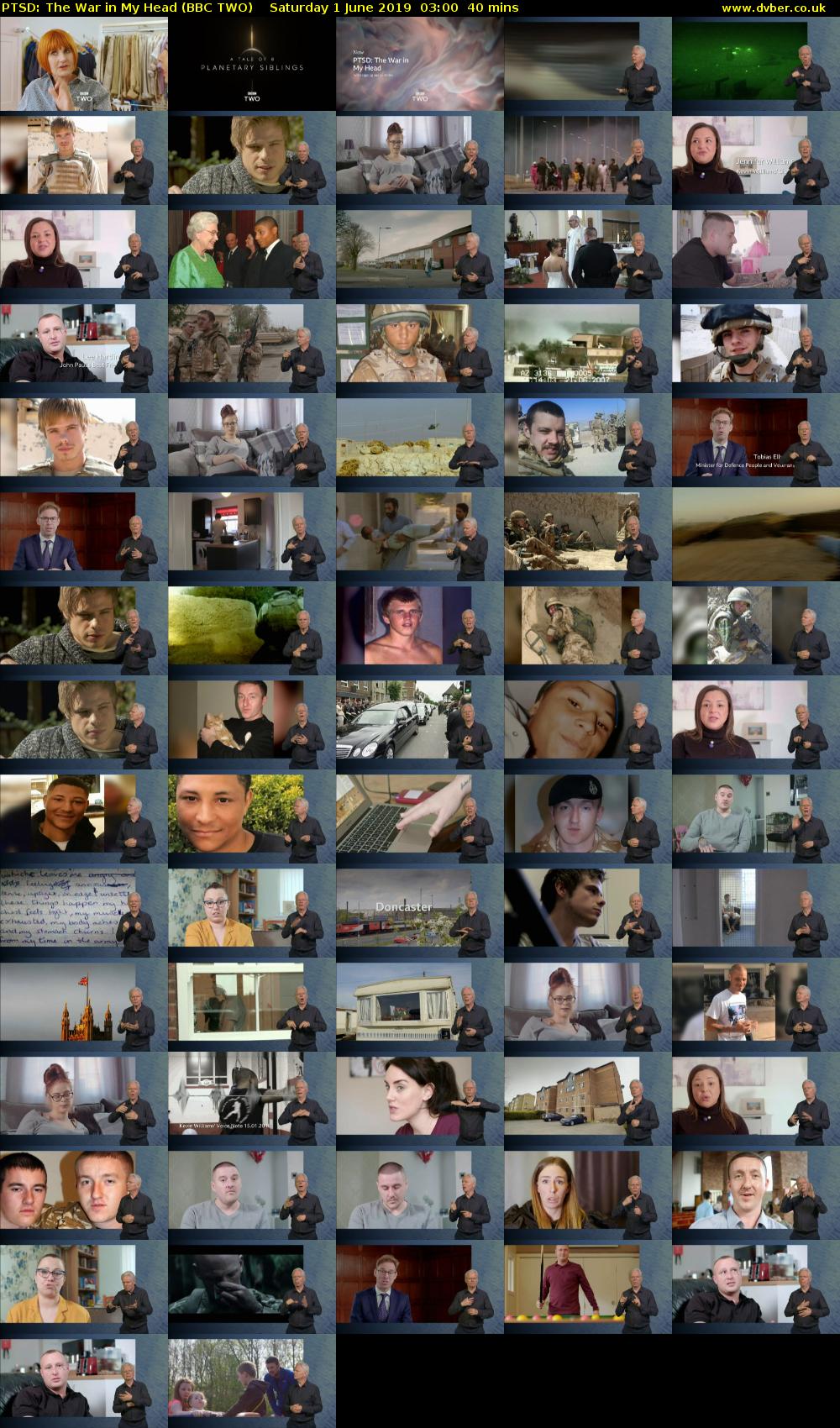 PTSD: The War in My Head (BBC TWO) Saturday 1 June 2019 03:00 - 03:40