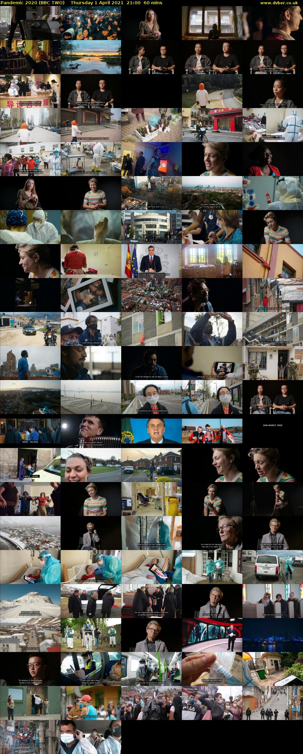 Pandemic 2020 (BBC TWO) Thursday 1 April 2021 21:00 - 22:00