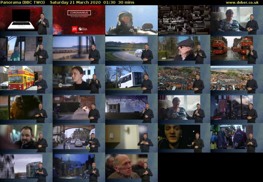 Panorama (BBC TWO) Saturday 21 March 2020 01:30 - 02:00