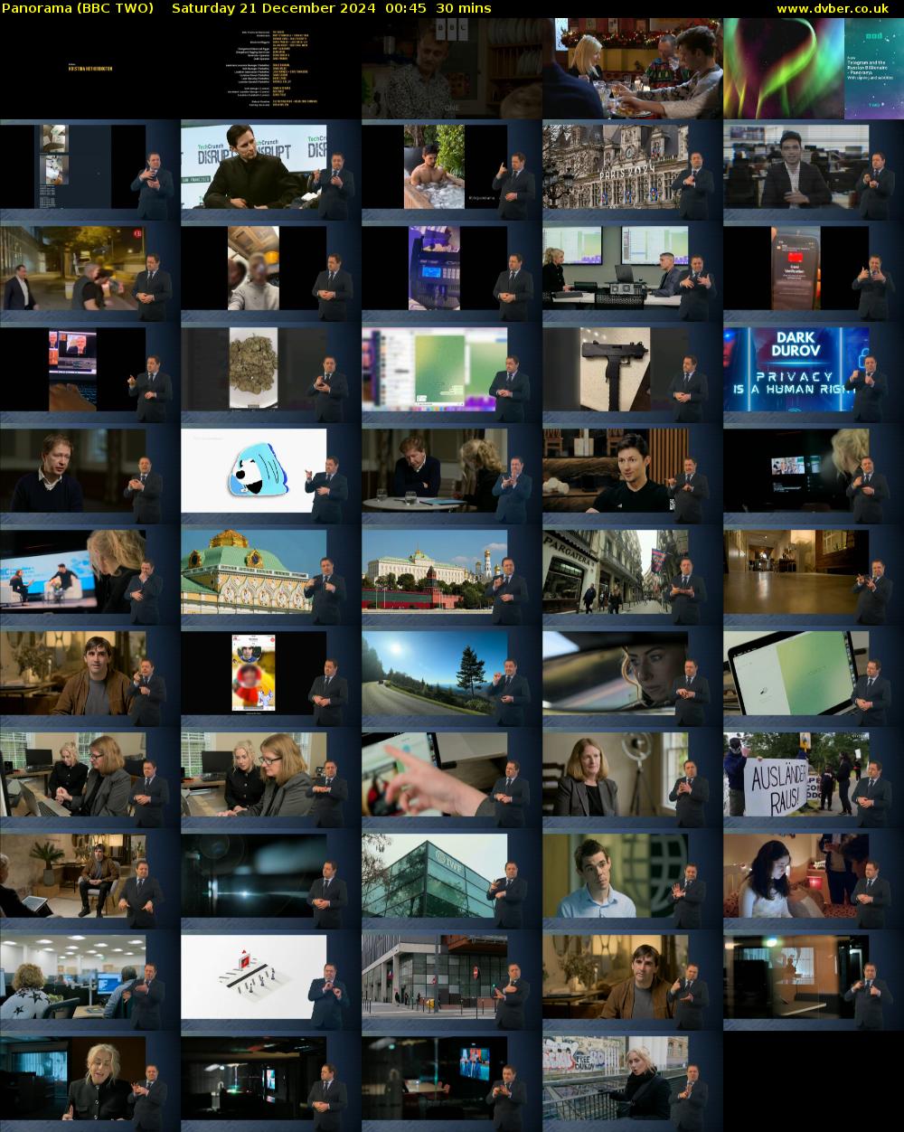 Panorama (BBC TWO) Saturday 21 December 2024 00:45 - 01:15