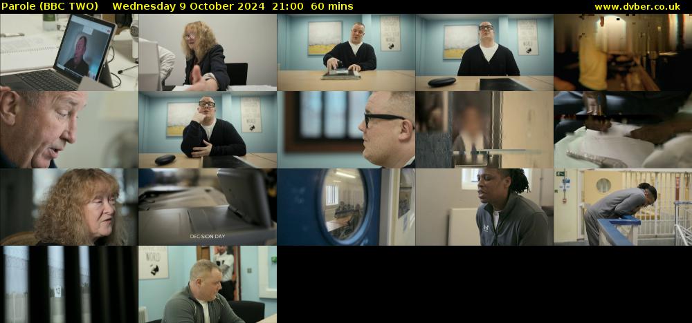 Parole (BBC TWO) Wednesday 9 October 2024 21:00 - 22:00