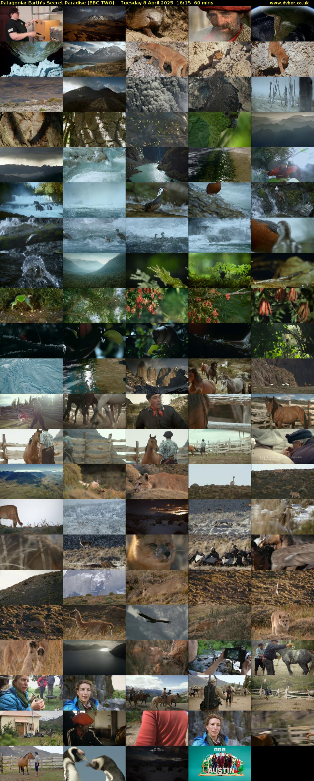 Patagonia: Earth's Secret Paradise (BBC TWO) Tuesday 8 April 2025 16:15 - 17:15