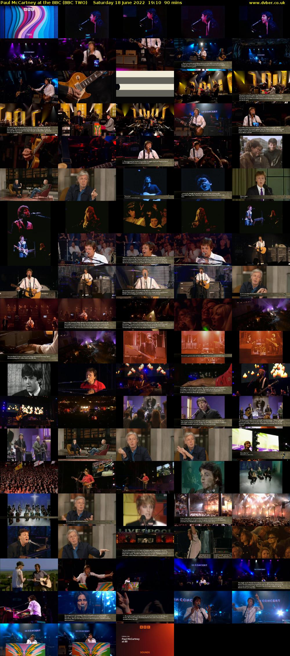 Paul McCartney at the BBC (BBC TWO) Saturday 18 June 2022 19:10 - 20:40