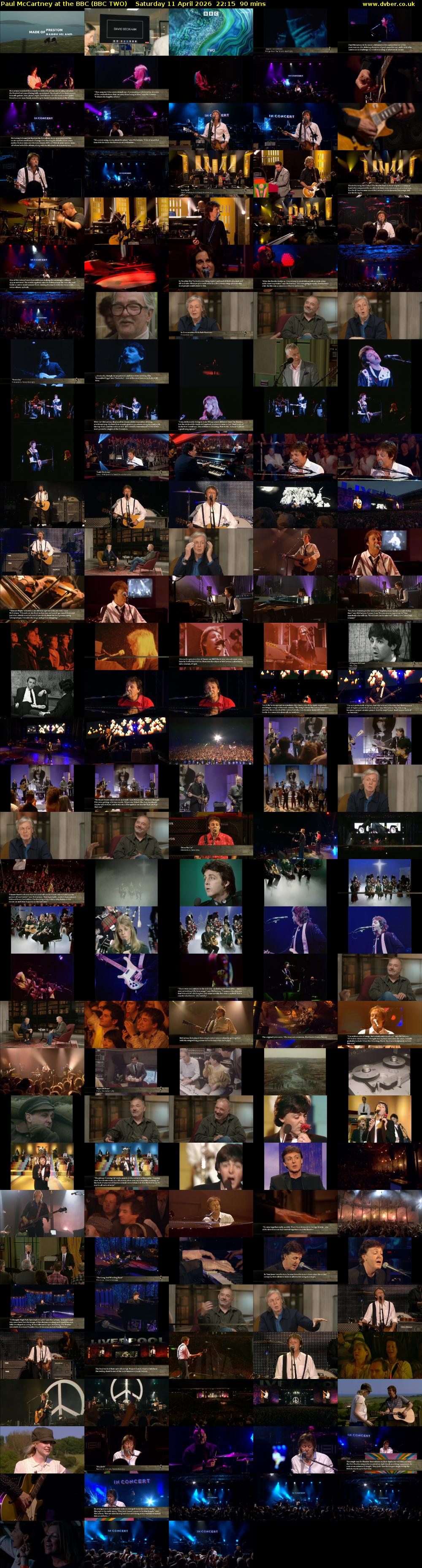 Paul McCartney at the BBC (BBC TWO) Saturday 11 April 2026 22:15 - 23:45