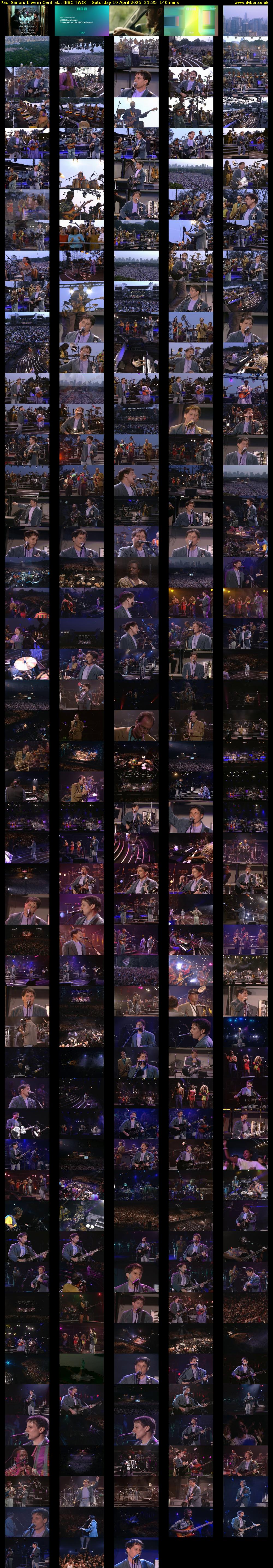 Paul Simon: Live in Central... (BBC TWO) Saturday 19 April 2025 21:35 - 23:55