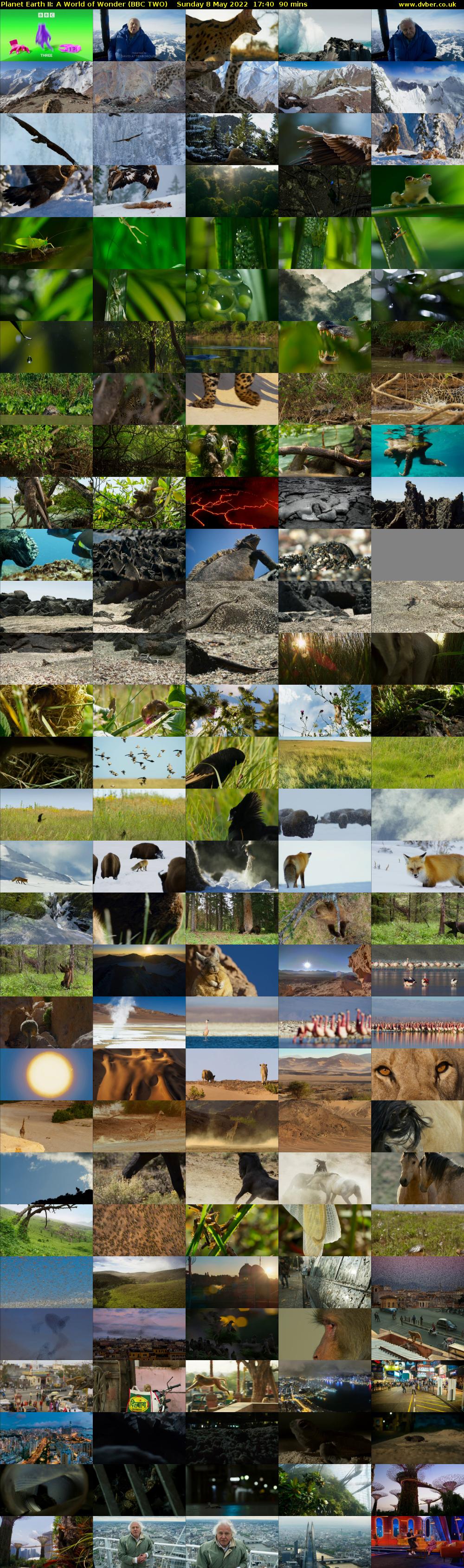 Planet Earth II: A World of Wonder (BBC TWO) Sunday 8 May 2022 17:40 - 19:10