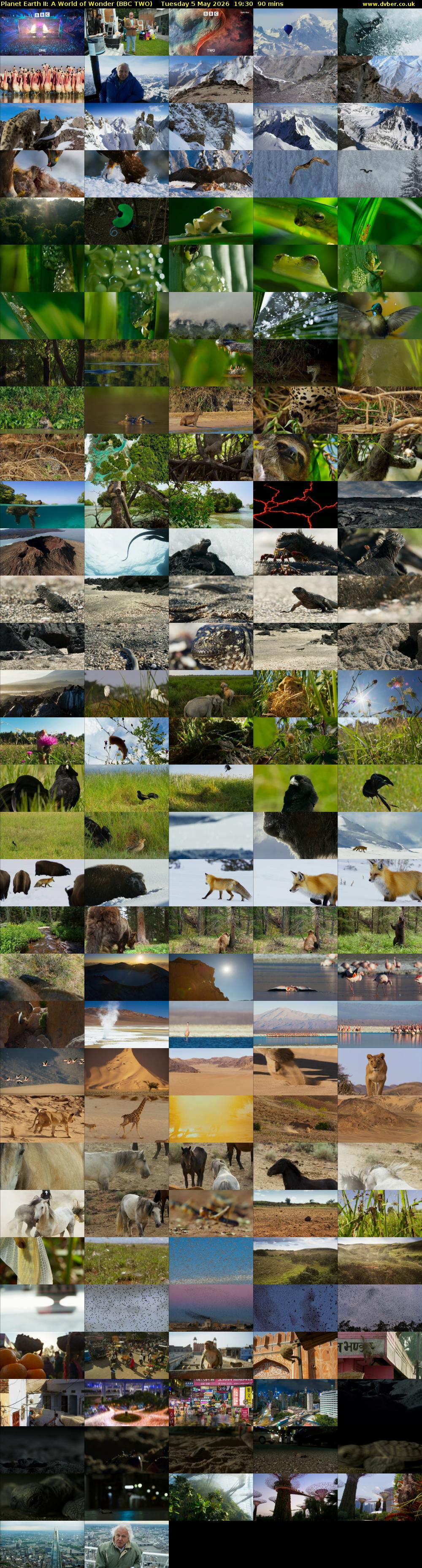 Planet Earth II: A World of Wonder (BBC TWO) Tuesday 5 May 2026 19:30 - 21:00