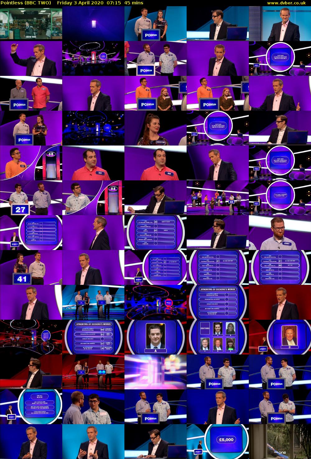 Pointless (BBC TWO) Friday 3 April 2020 07:15 - 08:00