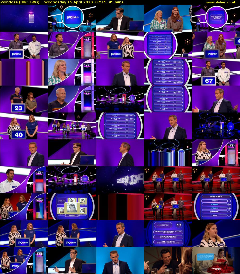 Pointless (BBC TWO) Wednesday 15 April 2020 07:15 - 08:00