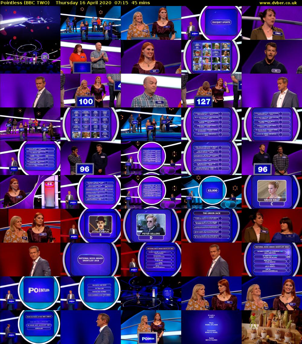 Pointless (BBC TWO) Thursday 16 April 2020 07:15 - 08:00