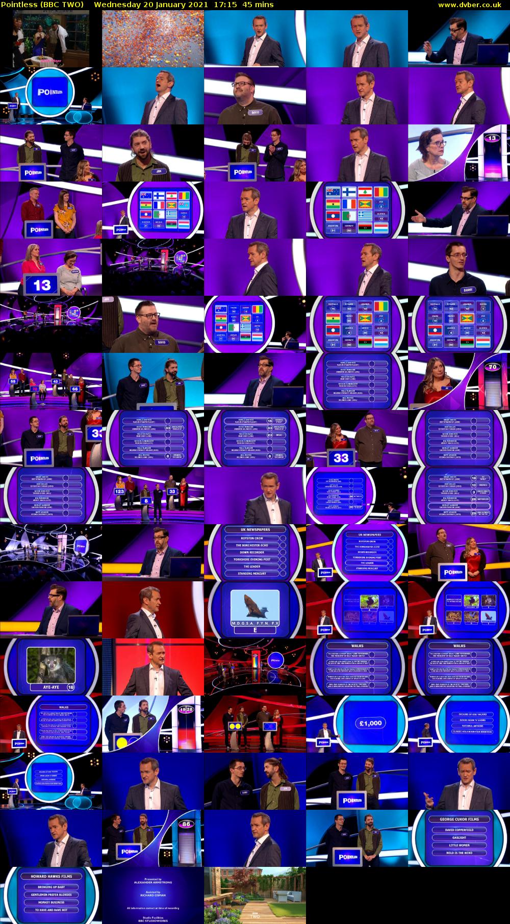 Pointless (BBC TWO) Wednesday 20 January 2021 17:15 - 18:00