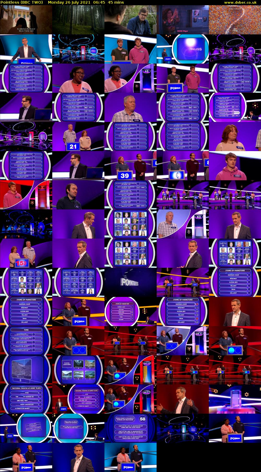 Pointless (BBC TWO) Monday 26 July 2021 06:45 - 07:30