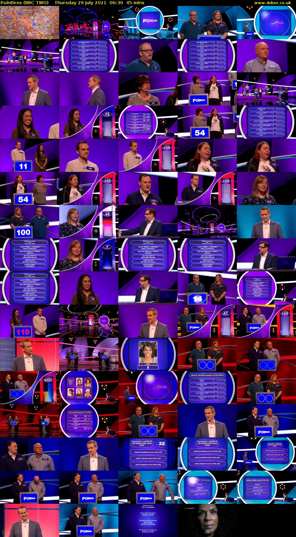 Pointless (BBC TWO) Thursday 29 July 2021 06:30 - 07:15