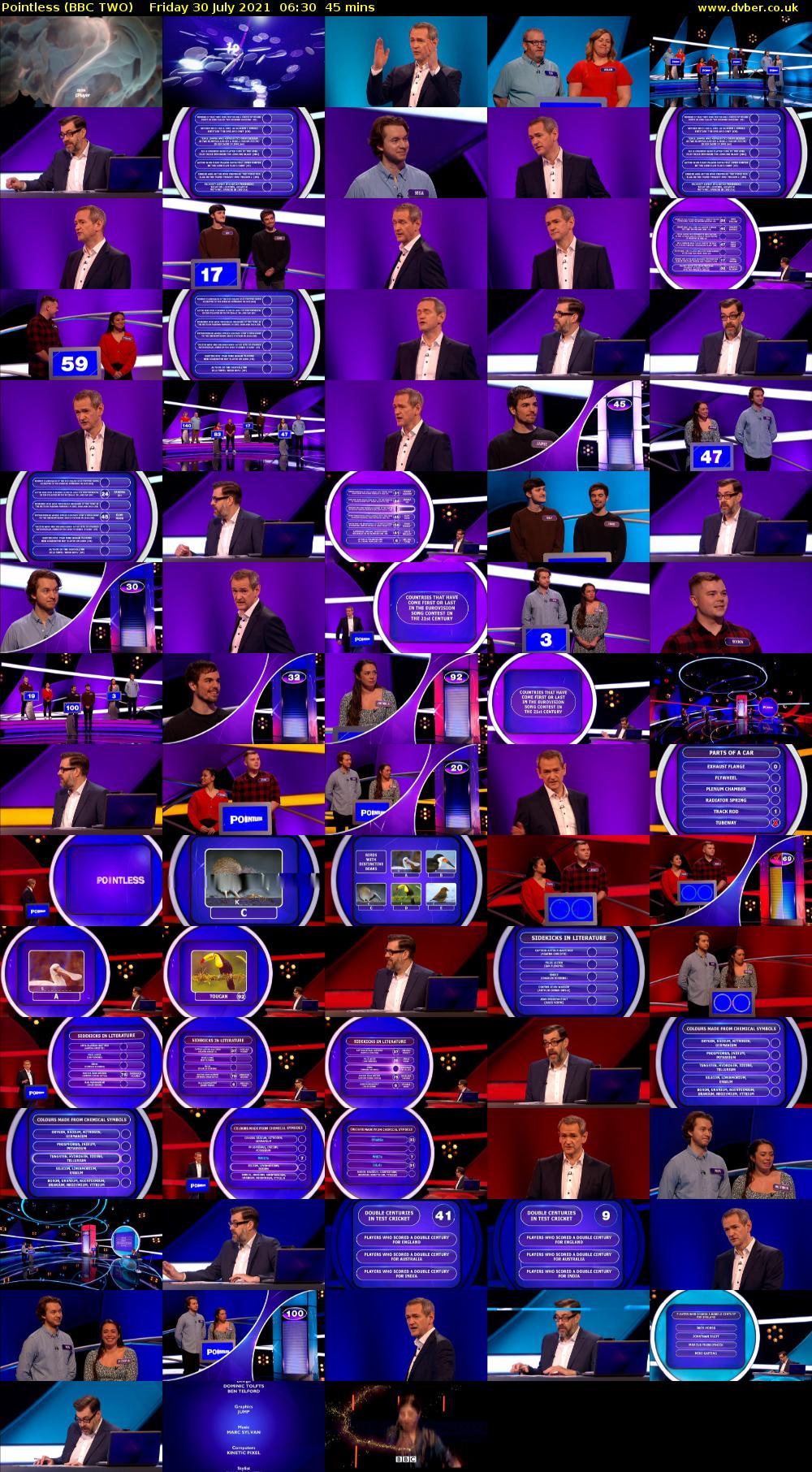 Pointless (BBC TWO) Friday 30 July 2021 06:30 - 07:15