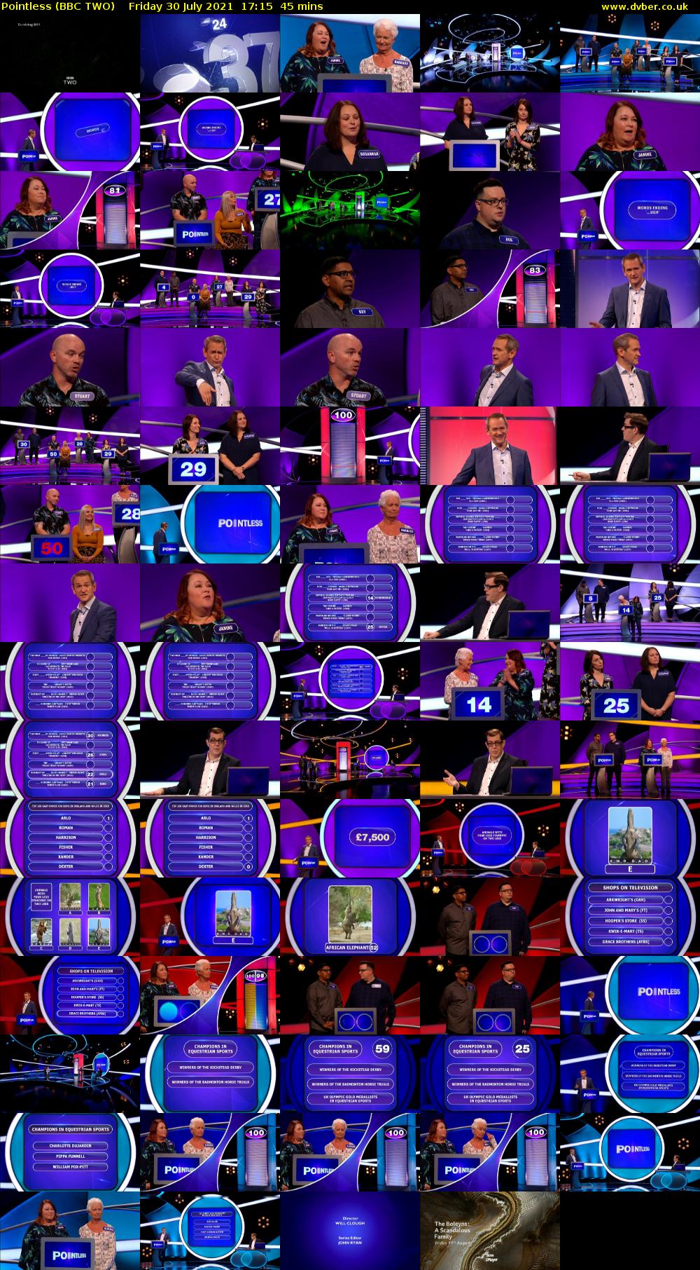 Pointless (BBC TWO) Friday 30 July 2021 17:15 - 18:00