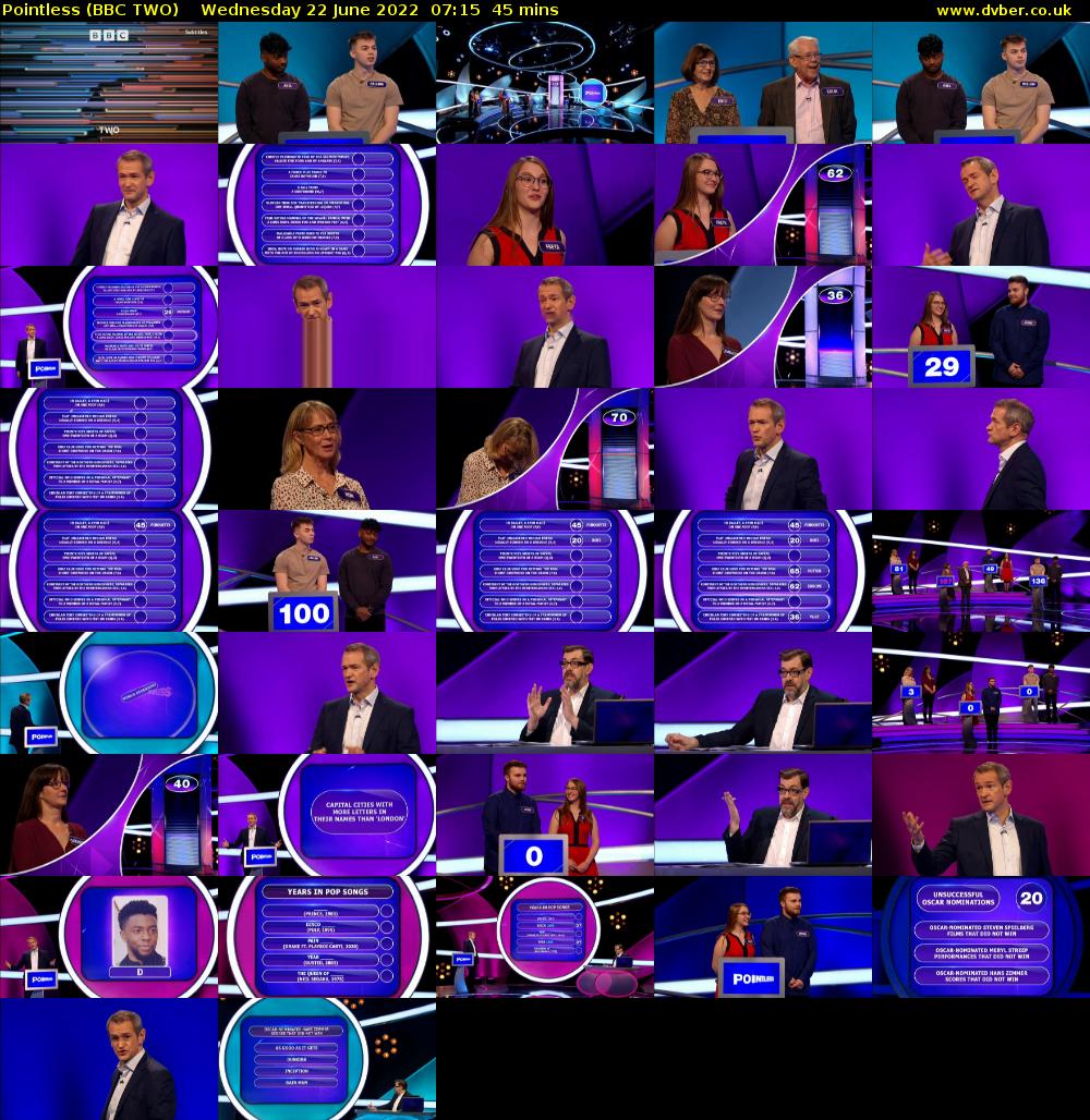 Pointless (BBC TWO) Wednesday 22 June 2022 07:15 - 08:00