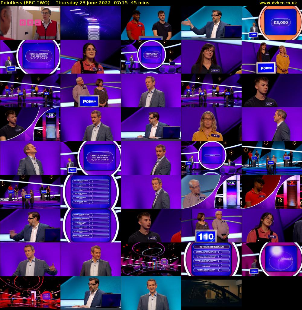 Pointless (BBC TWO) Thursday 23 June 2022 07:15 - 08:00