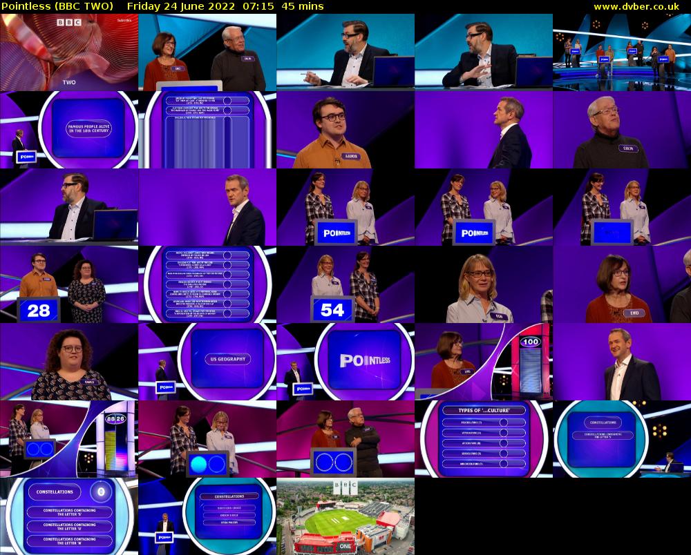 Pointless (BBC TWO) Friday 24 June 2022 07:15 - 08:00