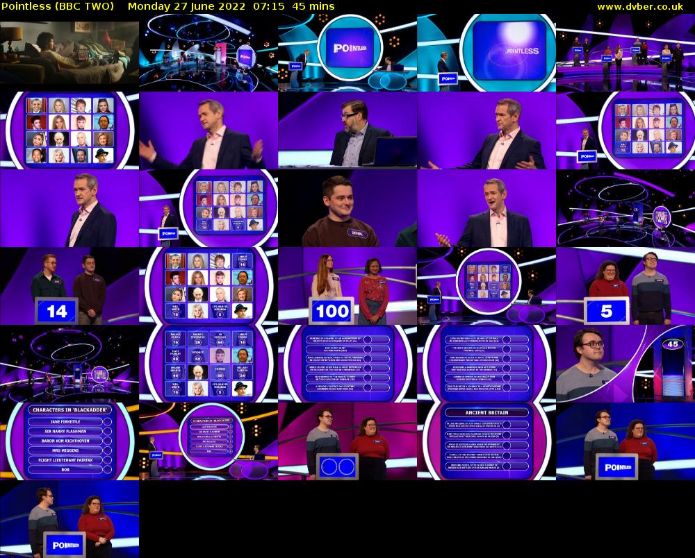 Pointless (BBC TWO) Monday 27 June 2022 07:15 - 08:00