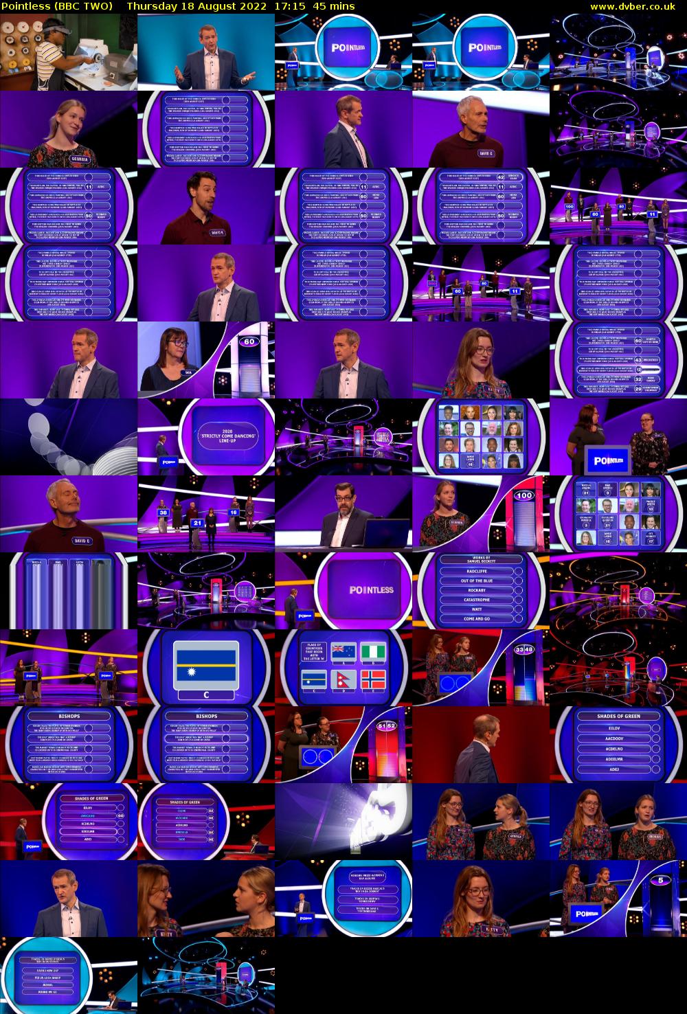 Pointless (BBC TWO) Thursday 18 August 2022 17:15 - 18:00