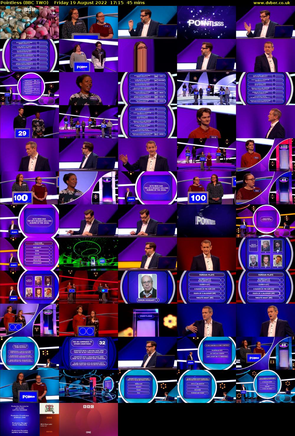 Pointless (BBC TWO) Friday 19 August 2022 17:15 - 18:00