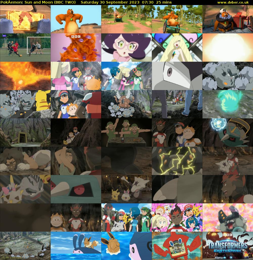 PokÂemon: Sun and Moon (BBC TWO) Saturday 30 September 2023 07:30 - 07:55