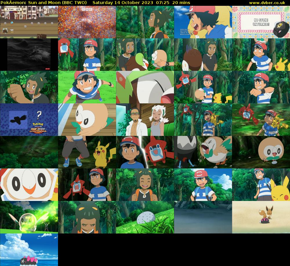PokÂemon: Sun and Moon (BBC TWO) Saturday 14 October 2023 07:25 - 07:45
