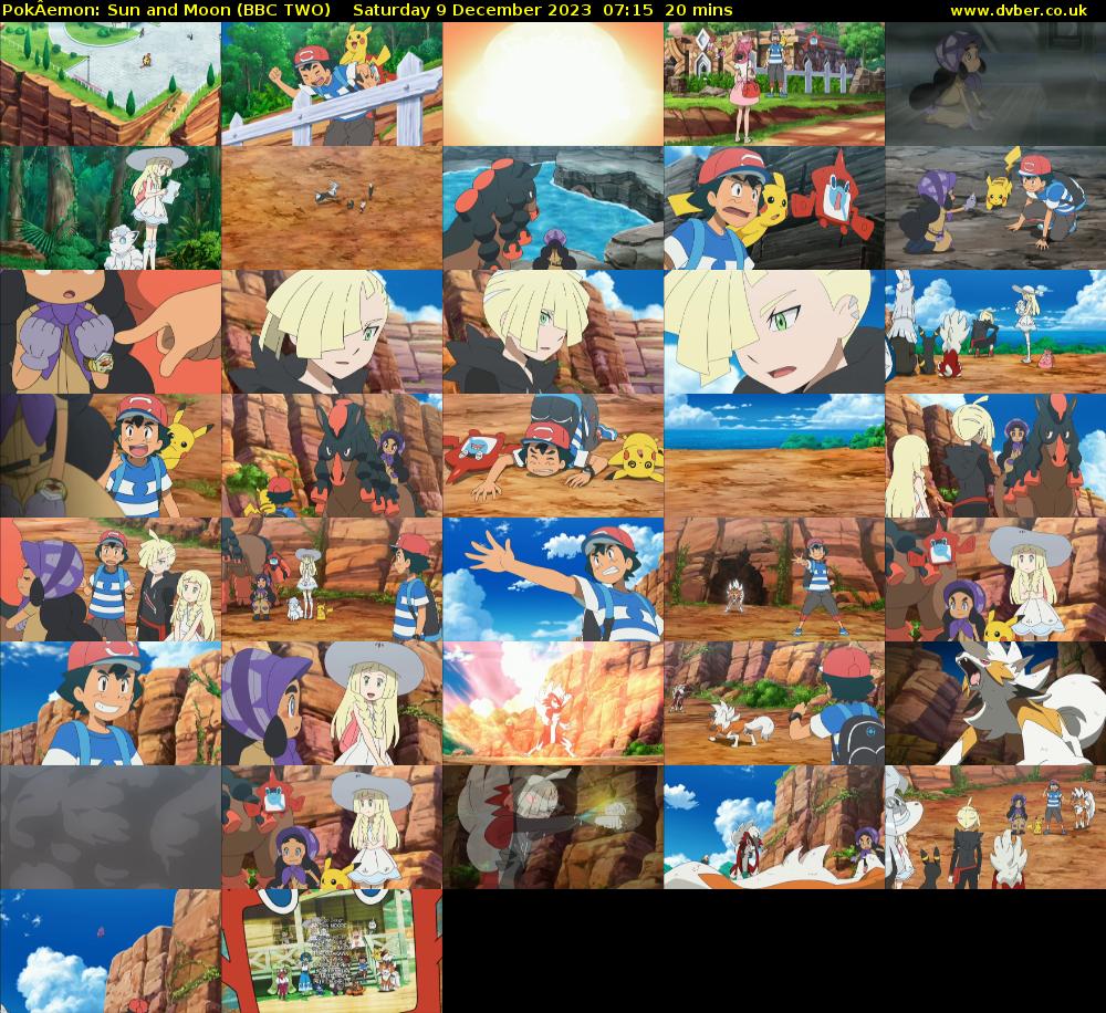 PokÂemon: Sun and Moon (BBC TWO) Saturday 9 December 2023 07:15 - 07:35