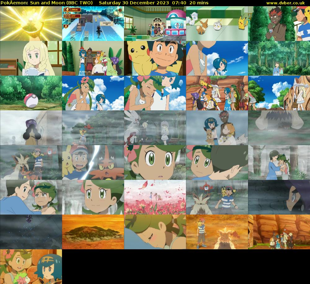 PokÂemon: Sun and Moon (BBC TWO) Saturday 30 December 2023 07:40 - 08:00
