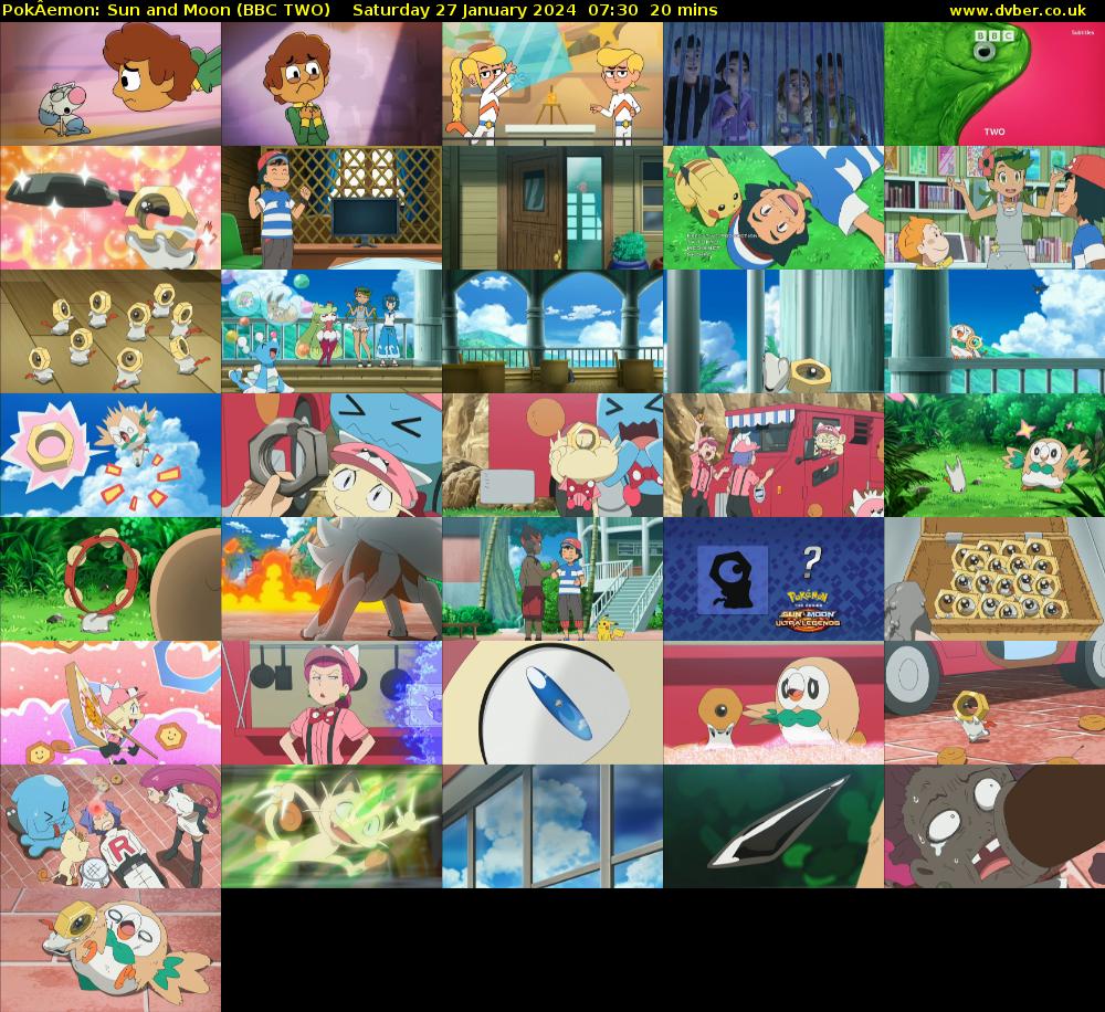 PokÂemon: Sun and Moon (BBC TWO) Saturday 27 January 2024 07:30 - 07:50