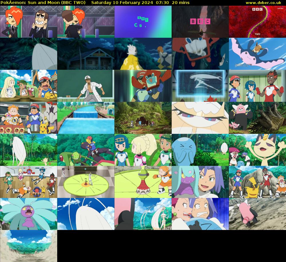 PokÂemon: Sun and Moon (BBC TWO) Saturday 10 February 2024 07:30 - 07:50