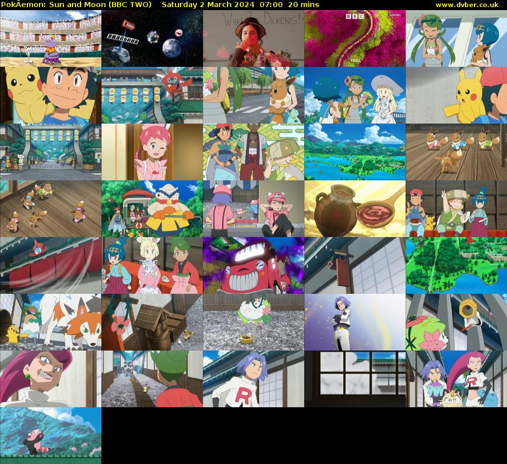 PokÂemon: Sun and Moon (BBC TWO) Saturday 2 March 2024 07:00 - 07:20