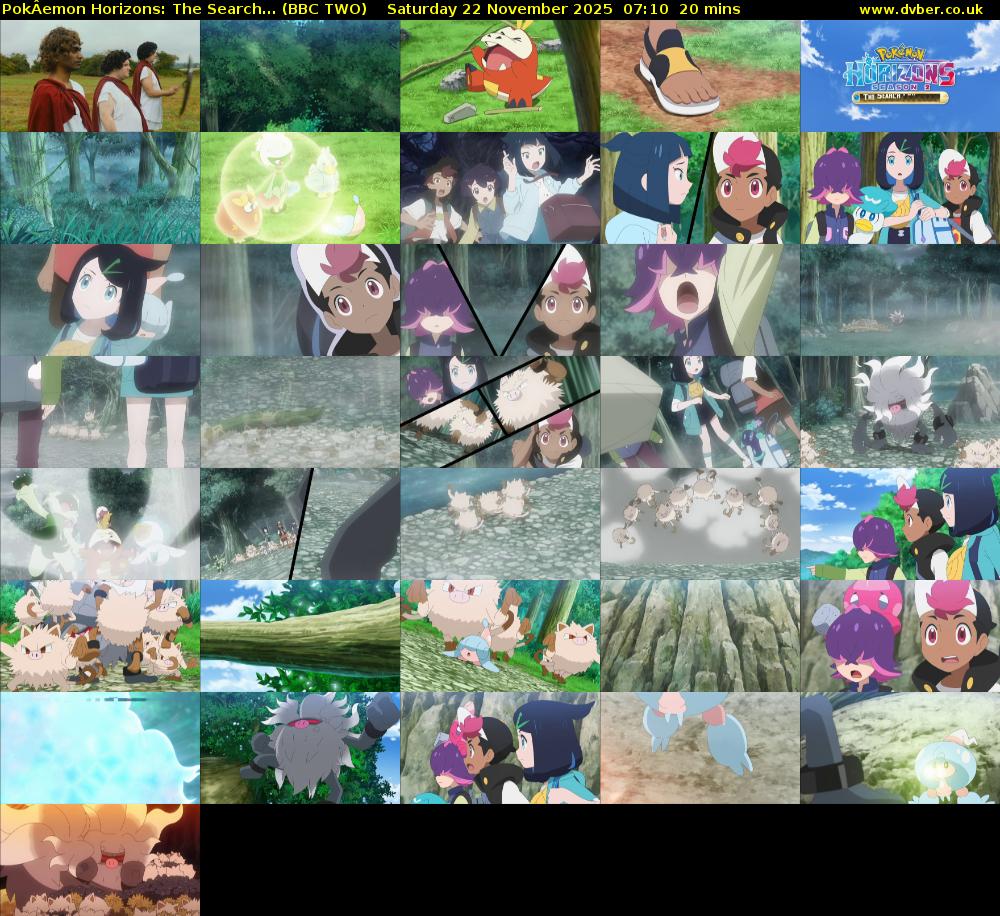 PokÂemon Horizons: The Search... (BBC TWO) Saturday 22 November 2025 07:10 - 07:30