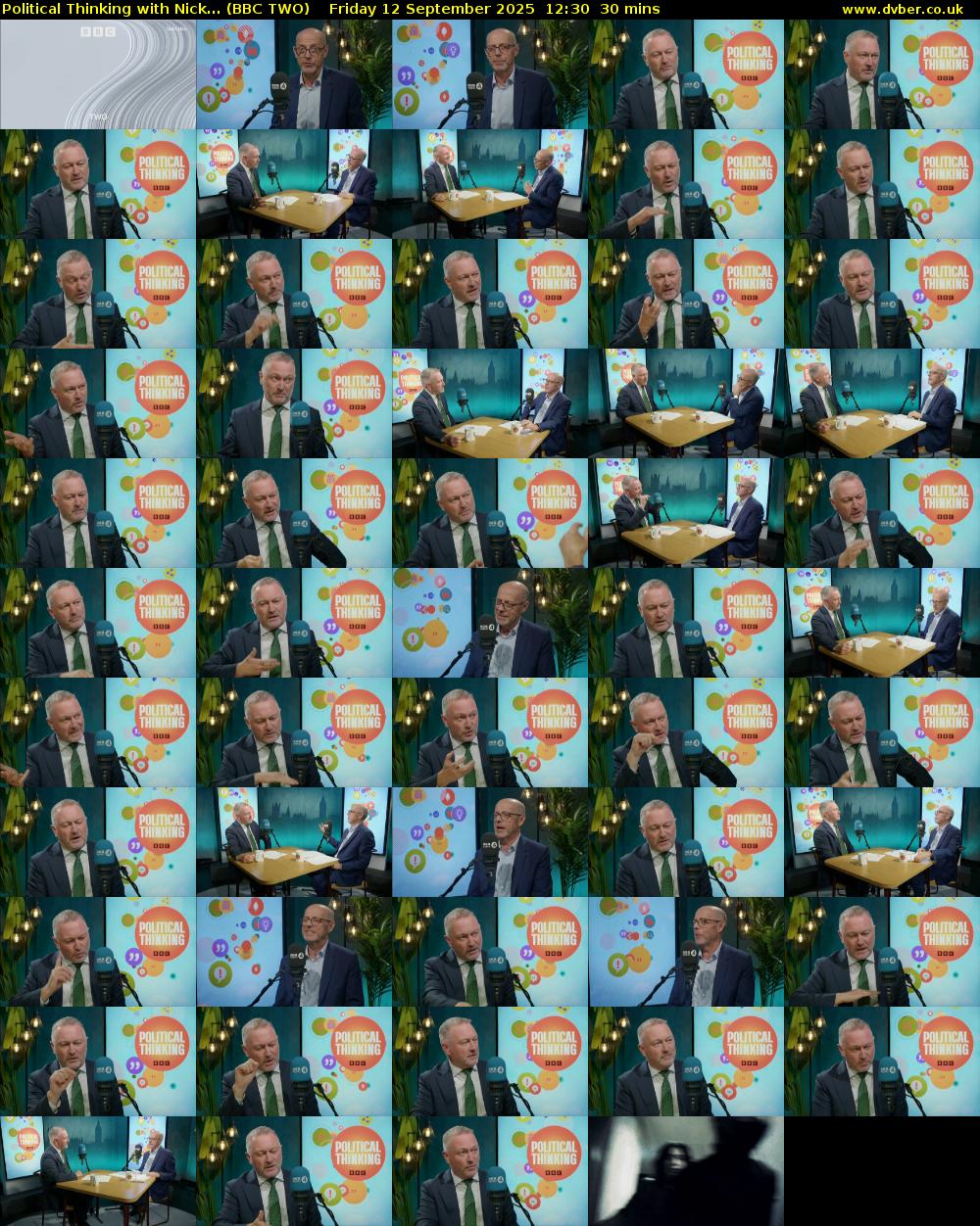 Political Thinking with Nick... (BBC TWO) Friday 12 September 2025 12:30 - 13:00