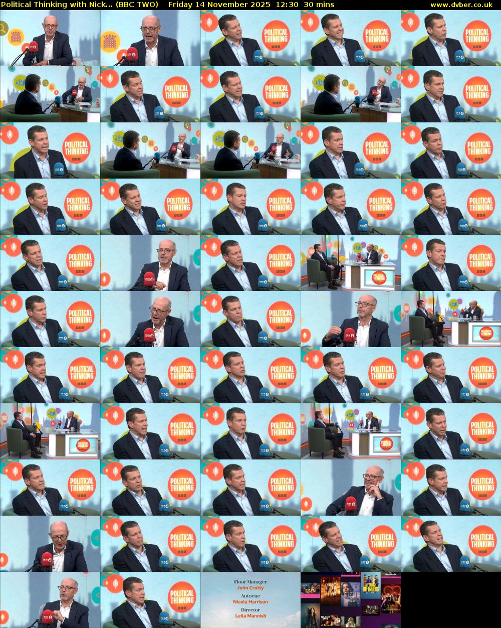 Political Thinking with Nick... (BBC TWO) Friday 14 November 2025 12:30 - 13:00