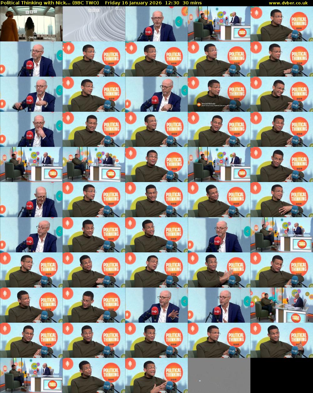 Political Thinking with Nick... (BBC TWO) Friday 16 January 2026 12:30 - 13:00