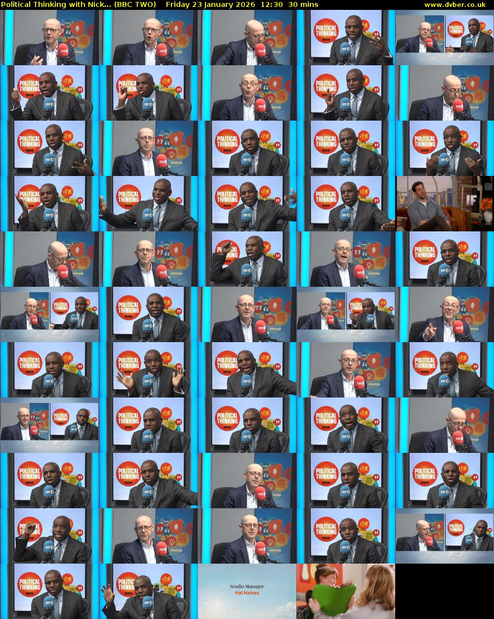 Political Thinking with Nick... (BBC TWO) Friday 23 January 2026 12:30 - 13:00