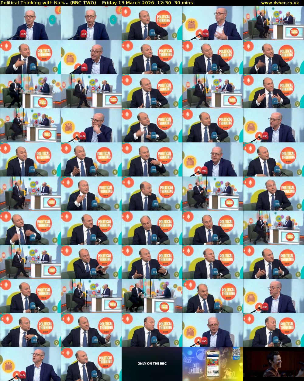 Political Thinking with Nick... (BBC TWO) Friday 13 March 2026 12:30 - 13:00