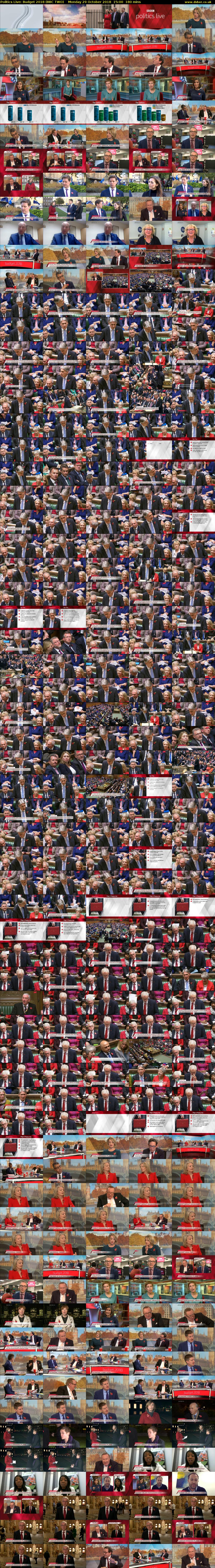 Politics Live: Budget 2018 (BBC TWO) Monday 29 October 2018 15:00 - 18:00