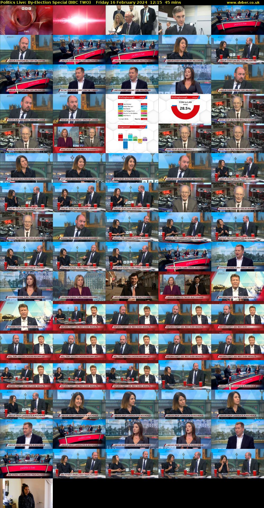 Politics Live: By-Election Special (BBC TWO) Friday 16 February 2024 12:15 - 13:00