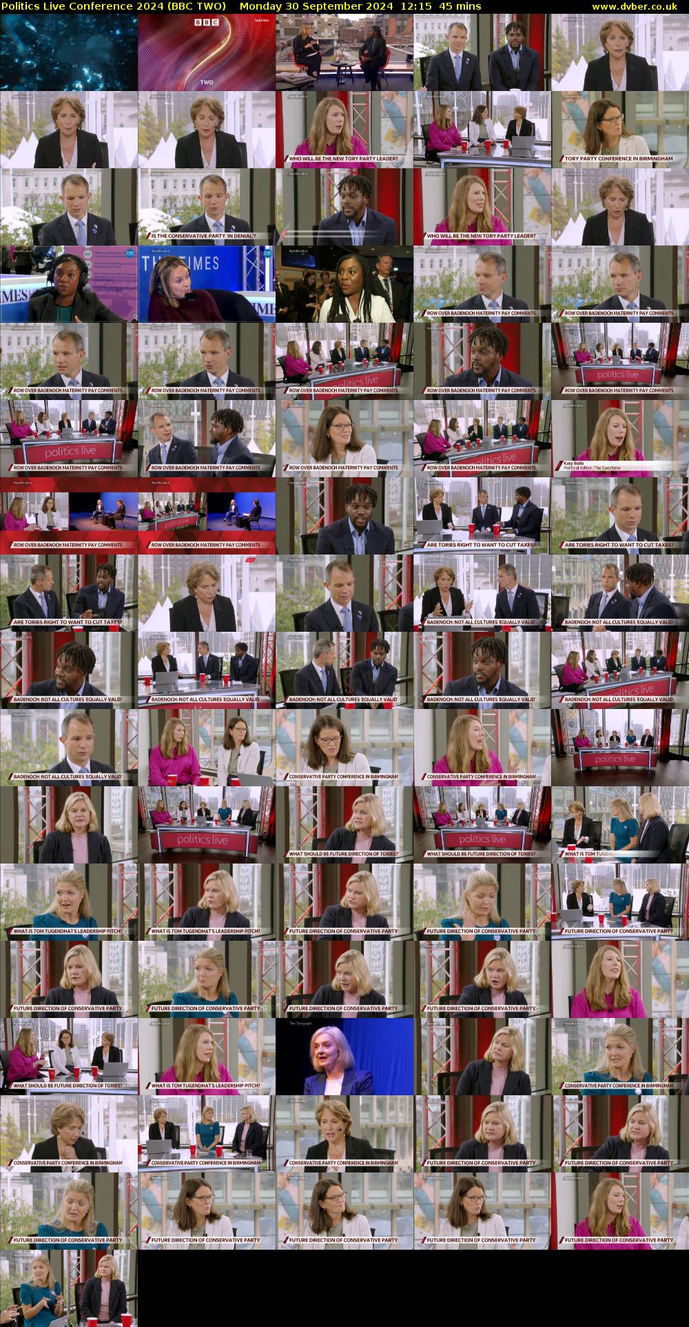 Politics Live Conference 2024 (BBC TWO) Monday 30 September 2024 12:15 - 13:00