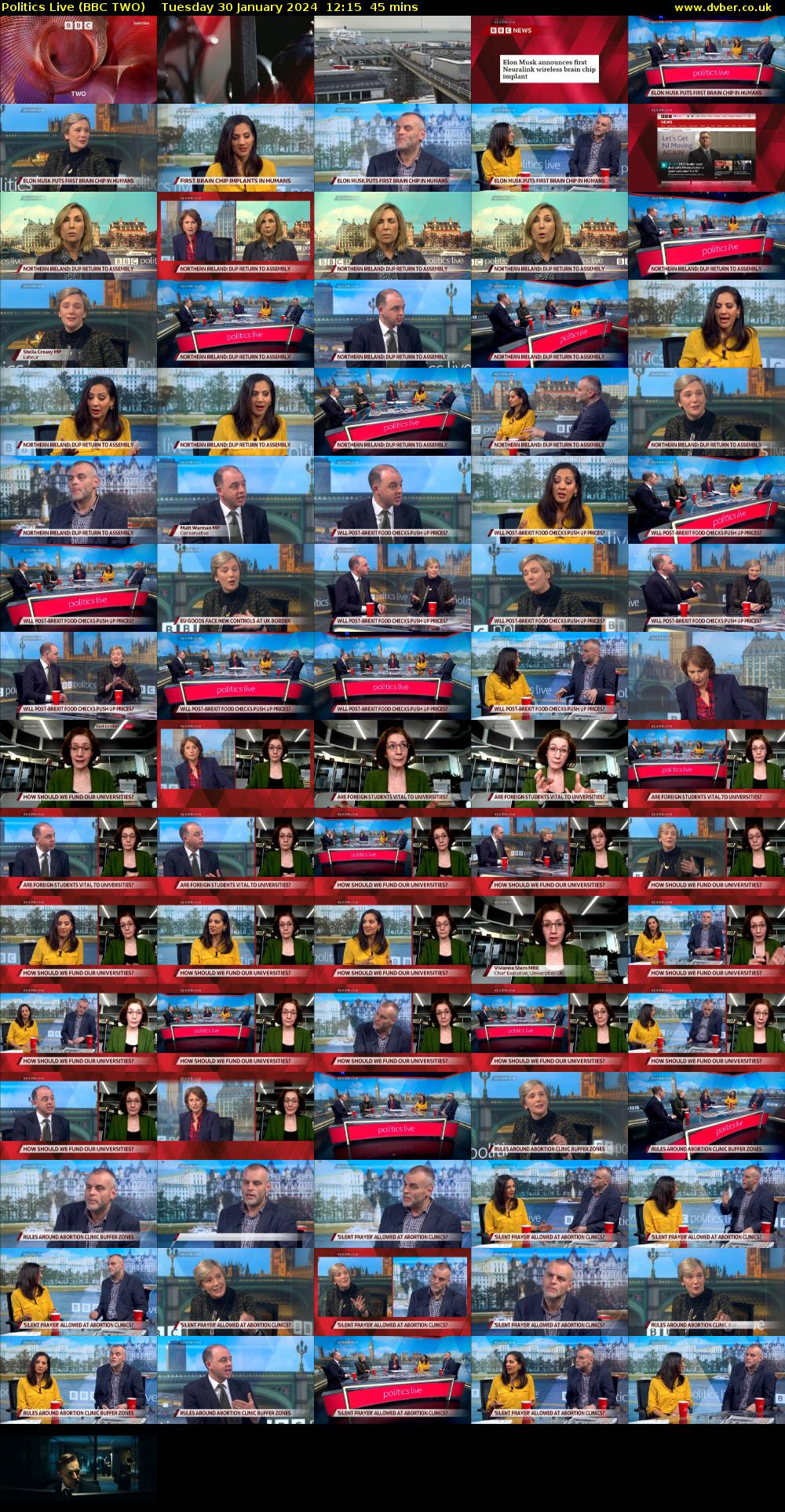 Politics Live (BBC TWO) Tuesday 30 January 2024 12:15 - 13:00