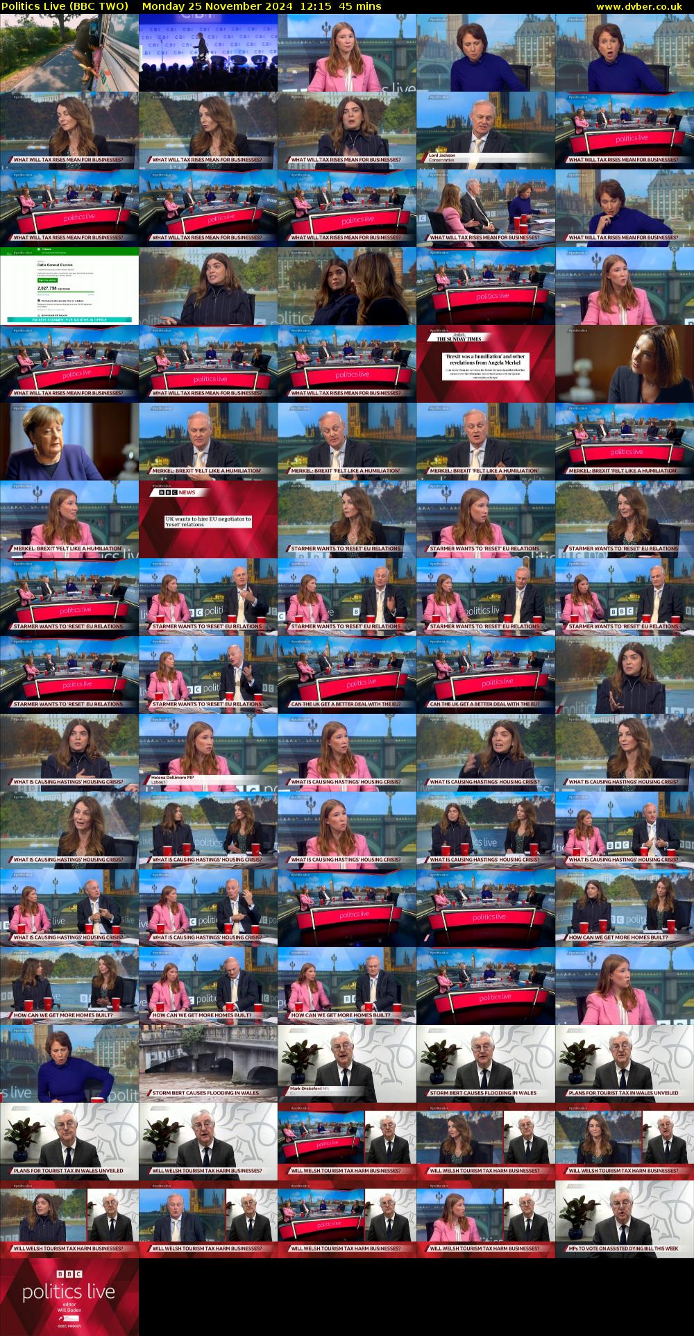 Politics Live (BBC TWO) Monday 25 November 2024 12:15 - 13:00