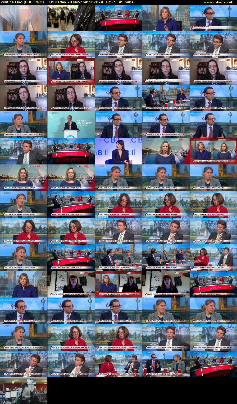 Politics Live (BBC TWO) Thursday 28 November 2024 12:15 - 13:00