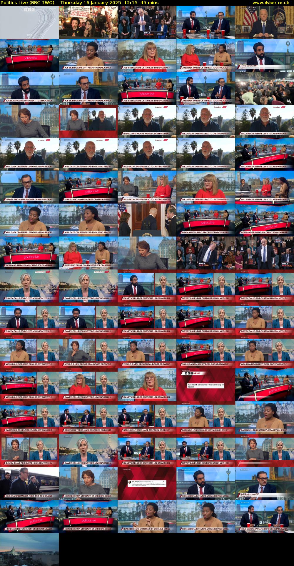 Politics Live (BBC TWO) Thursday 16 January 2025 12:15 - 13:00