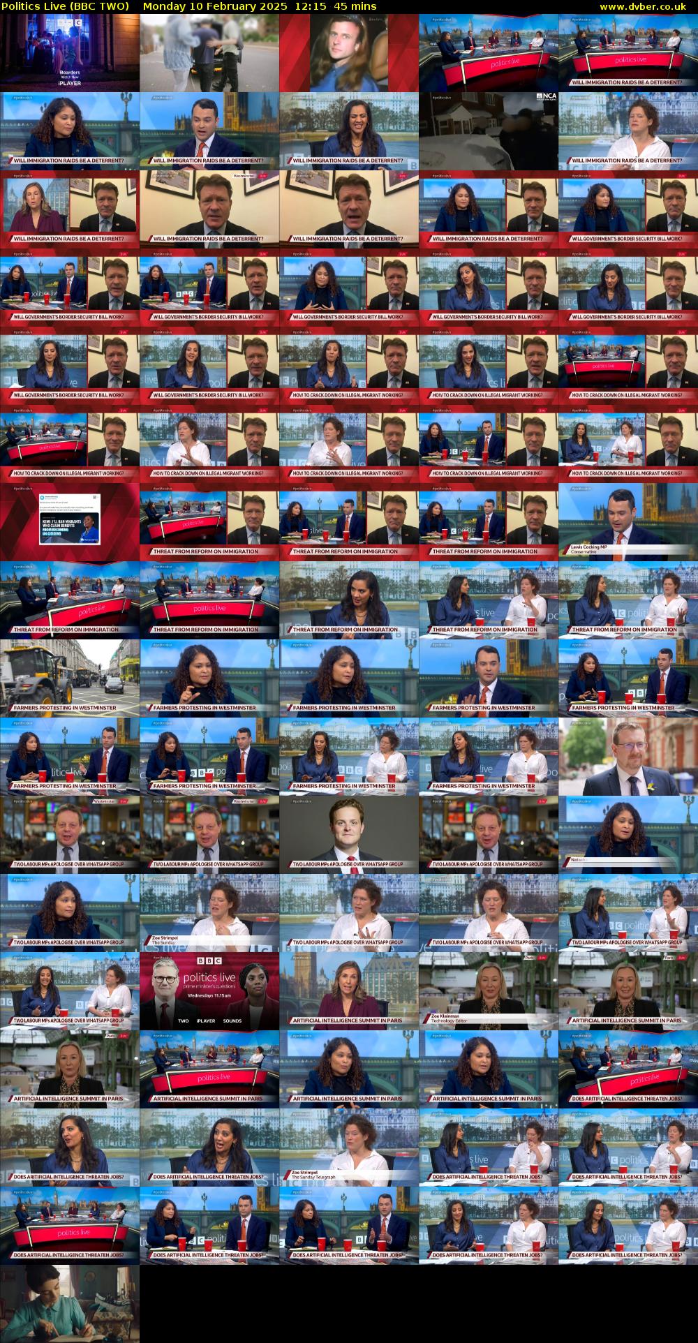 Politics Live (BBC TWO) Monday 10 February 2025 12:15 - 13:00